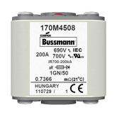 Быстродействующий предохранитель Cooper Bussmann 170M4509, 690V 250.0A, AR 1GN/50