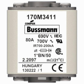 Быстродействующий предохранитель Cooper Bussmann 170M3411, 690V 80.0A, AR 1*BN/50