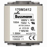 Быстродействующий предохранитель Cooper Bussmann 170M3412, 690V 100.0A, AR 1*BN/50