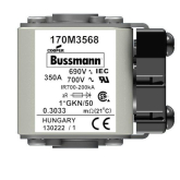 Быстродействующий предохранитель Cooper Bussmann 170M3568, 690V 350.0A, AR 1*GKN/50